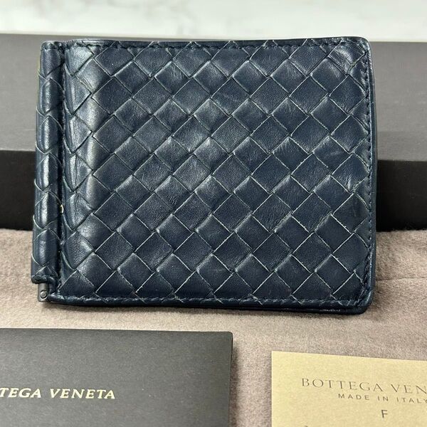 新品同様! ボッテガヴェネタ BOTTEGA VENETA 財布 二つ折り財布 マネークリップ イントレチャート