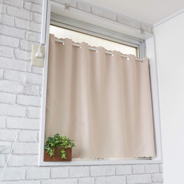 70×100cm カフェカーテン 1枚 ベージュカラー