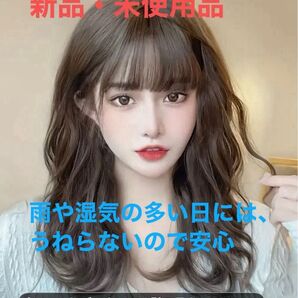 ライトブラウン ウィッグ セミロング 45.72cm 雨の日、湿気の多い日にはうねらずOK ヘアーアイロンOK