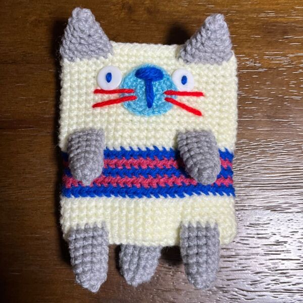 腹巻ぽちゃ猫にゃん子のミニポーチ☆グレー