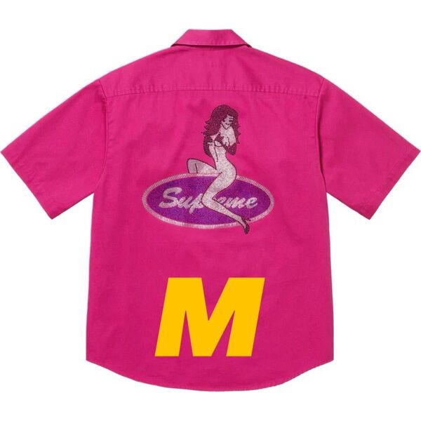 Supreme Rhinestone Pin Up S/S Work Shirt "Fuchsia"