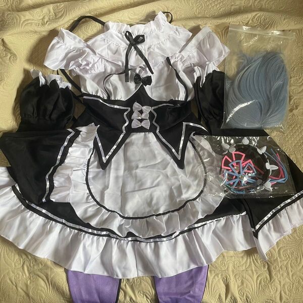 コスプレ レム リゼロ 通常衣装 メイド服 ラム Re:ゼロから始める異世界生活 ハロウィン 衣装 ウィッグ付き