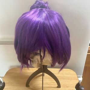ウィッグ 紫 パープル セット済み ポニーテールバンス 付き 東條希 浴衣編風セット ウィッグ コスプレ 前髪あり