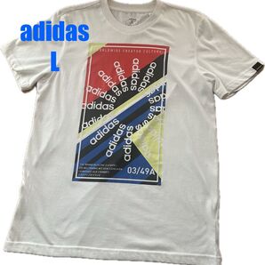 アディダス 半袖 Tシャツ 白 L