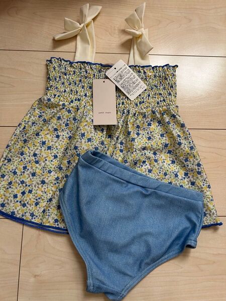新品 女の子水着 100cm プティマイン