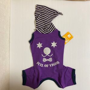 ペット服 つなぎ ドッグウェア 犬服 パープル クマ 新品未使用