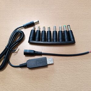 USB昇圧 5Vから12Vに電圧変換コンバーター プラグセット
