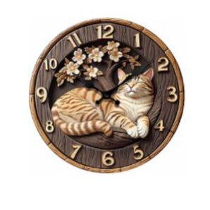 2D 掛け時計 猫 壁かけ プレゼント 静音 可愛い ペット ギフト 店 壁掛け時計 時計