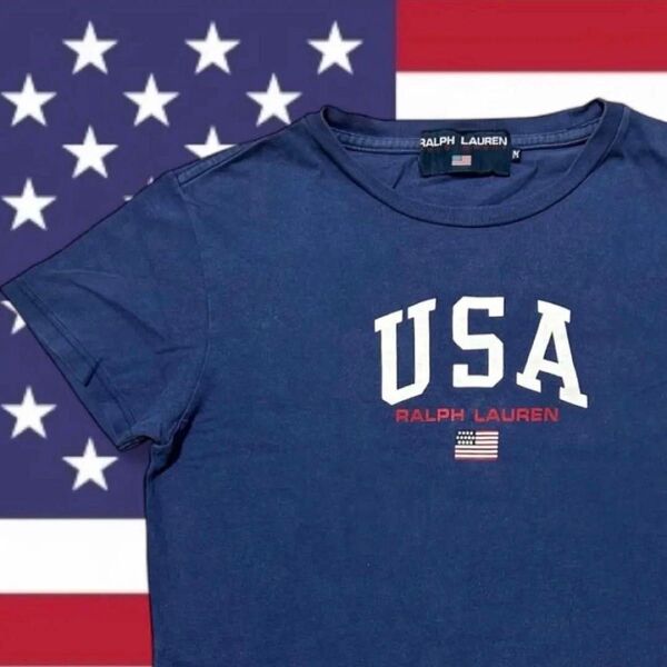90s vintage!POLO SPORT Tシャツ (USAアーチロゴ)
