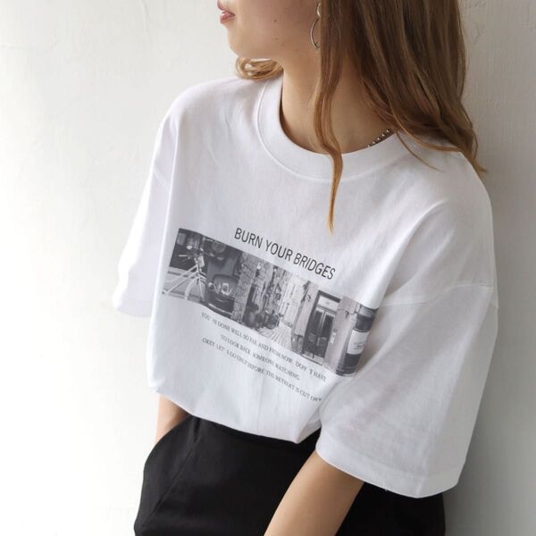 新品 WEB限定 フォトプリントロゴtシャツ M