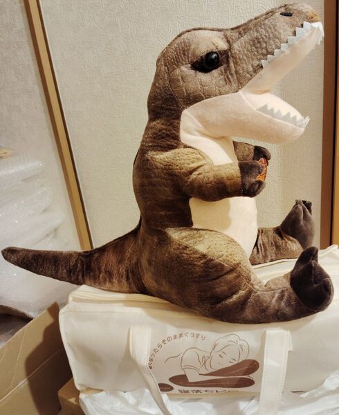 【※コンビニ受取不可※】ティラノサウルス ぬいぐるみ と 寝落ちピロー セット