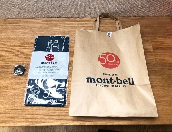 モンベル mont-bell ピンバッジ 50周年バンダナ 購入袋