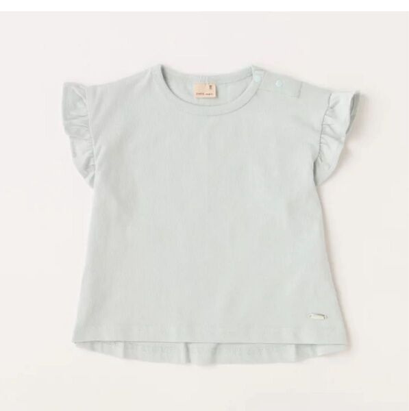 プティマイン(petit main)袖フリル Tシャツ 100cm エメラルド