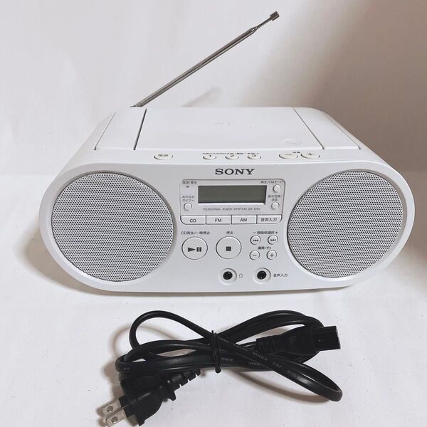 【ジャンク品】SONY ZS-S40 CDラジオカセットレコーダー ホワイト