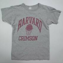 送料無料 champion 88/12 染み込み HARVARD CRIMSON USA製 M 杢グレー コットン/レーヨン チャンピオン Tシャツ_画像1