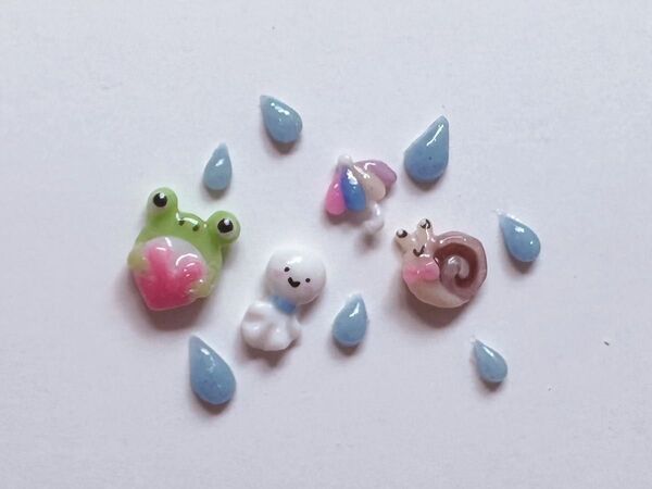 梅雨 ネイルパーツ ハンドメイド