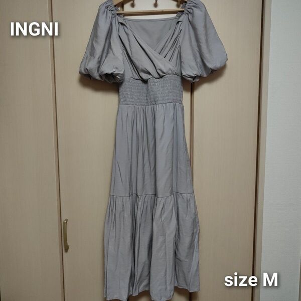 INGNI カシュクールティアードパフスリーブ/ワンピース (M)