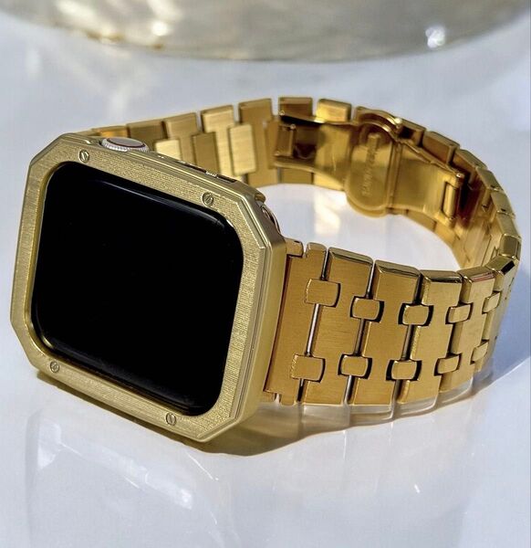 g★アップルウォッチバンド 鏡面ステンレスベルト Apple Watchカバー 40 41 44 45 49mm ultraケース