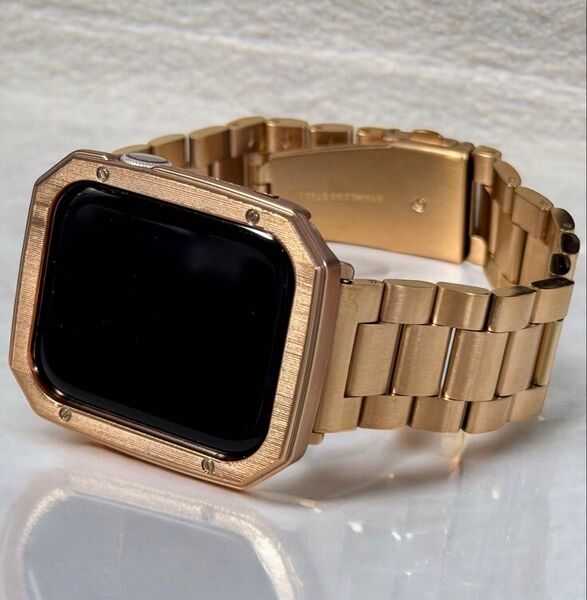 r★アップルウォッチバンド ステンレスベルト Apple Watch保護カバー ケース 40 41 44 45 49mmウルトラ