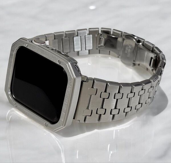 s★アップルウォッチバンド 鏡面ステンレスベルト Apple Watchカバー 40 41 44 45 49mm ultraケース