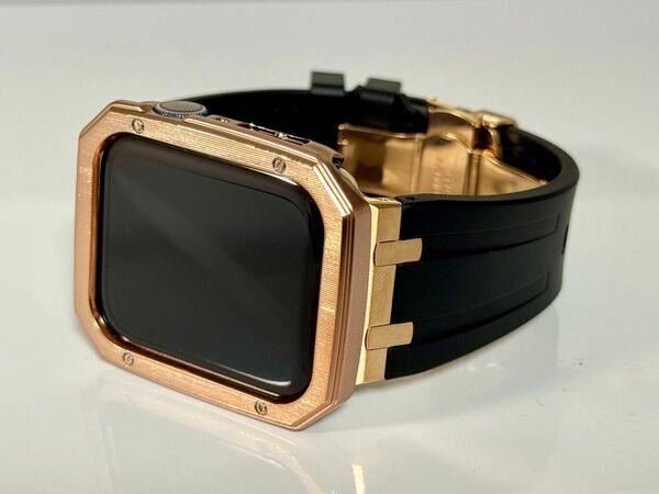 黒薔★アップルウォッチバンド ラバーベルト Apple Watch カバー ケース40mm 41mm 44mm 45mm 49mm