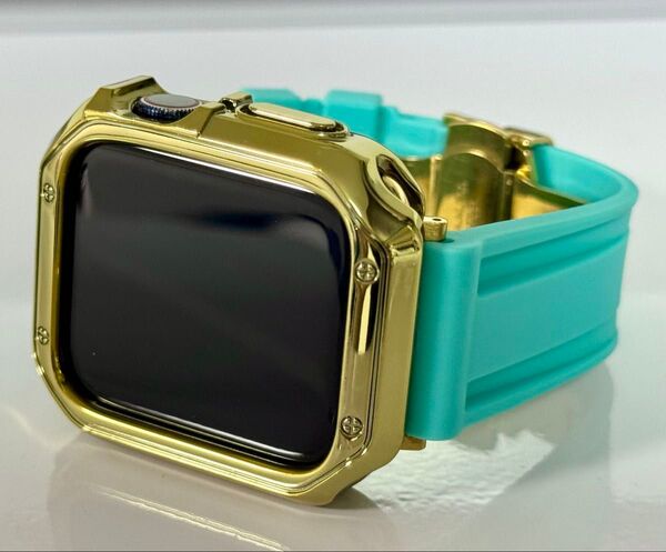 sg★Apple Watchバンド ラバーベルト 保護カバー 艶厚ケース 38 40 41 42 44 45 46 49mm
