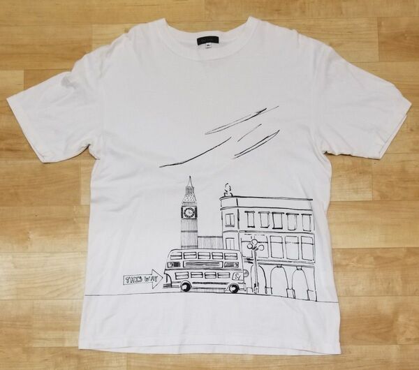 PaulSmith(ポール・スミス)■半袖Tシャツ(メンズXL)白 裏面ロゴあり ゆったりサイズ