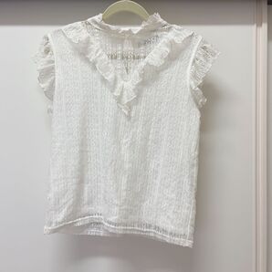 袖なしレーストップス ホワイト Mサイズ