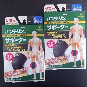 興和 バンテリンコーワ サポーター ひざ専用 大きめ Lサイズ ブラック 1枚入×2箱