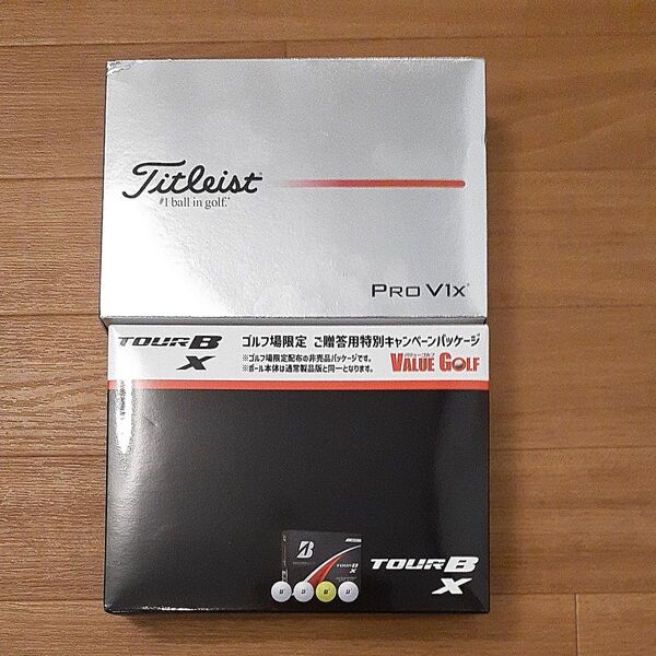 Titleist PRO V1X 1ダース & ブリヂストンツアーB X 1ダース 合計2ダース 新品 ホワイト