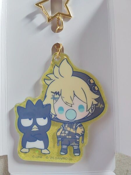 ファミリーマート限定 ピアプロキャラクターズ サンリオキャラクターズ アクリルキーホルダー 鏡音レン バッドばつ丸くん
