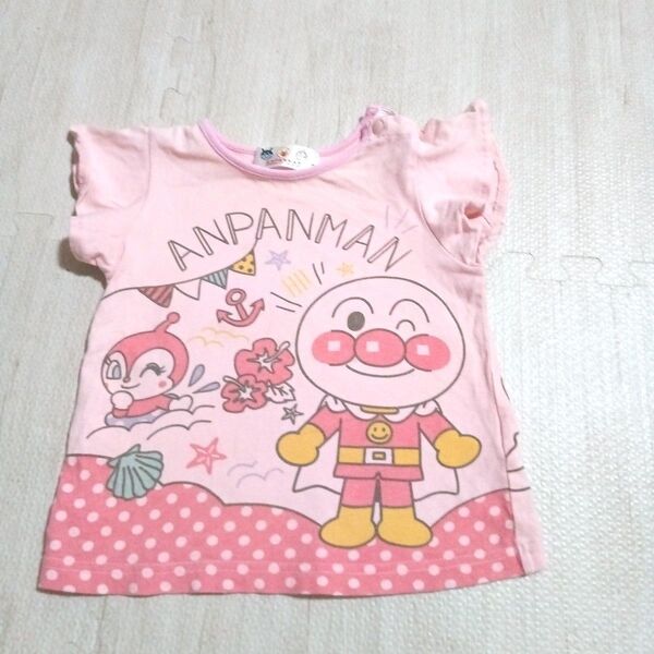 【90cm】アンパンマン ピンク Tシャツ