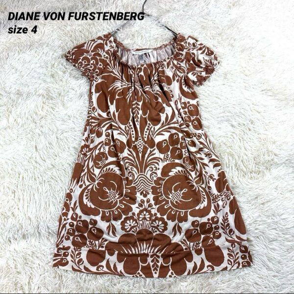 DIANE VON FURSTENBERG ダイアンフォンファステンバーグ ワンピース チュニック 半袖 M 春夏