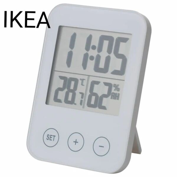 イケア IKEA SLTTIS スロッティス 時計 湿度計/温度計付き ホワイト 1個