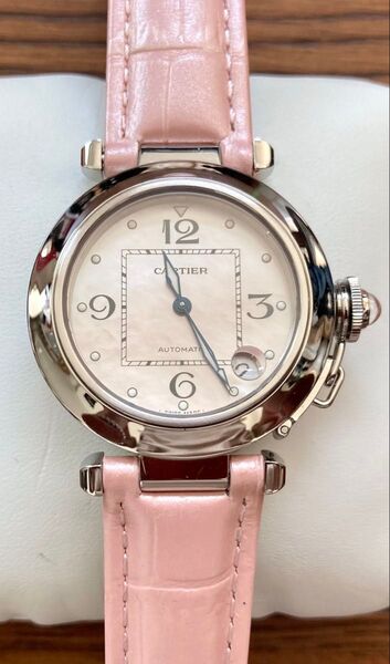 Cartierカルティエ パシャC W3106499 自動巻 ピンクシェル文字盤 極美品