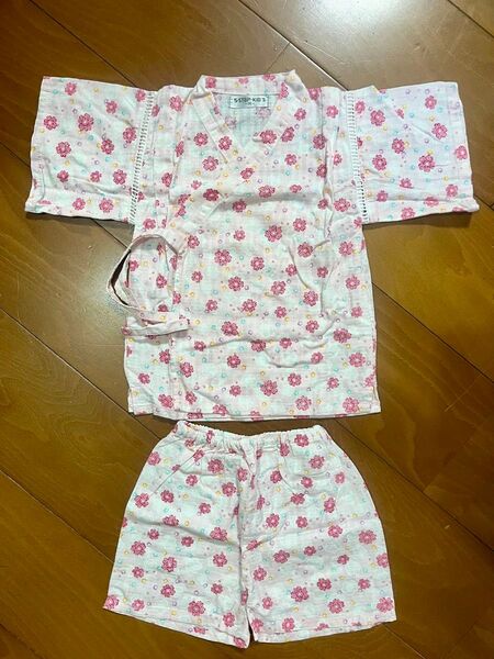 5-STEP-KID'S 花柄甚平 95cm お祭り 女の子 子供用 ピンク