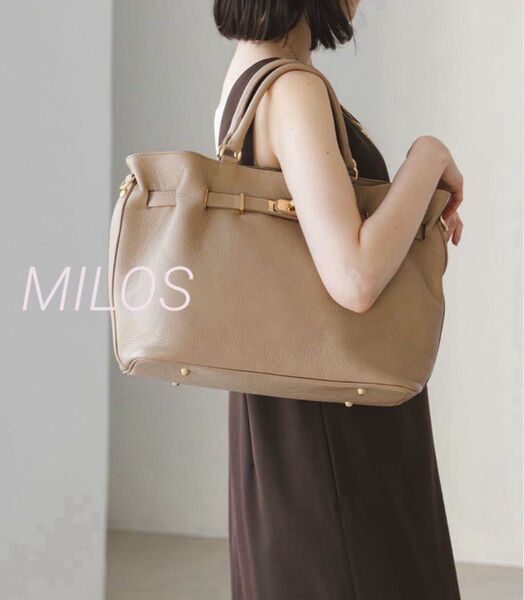 MILOS/ミロス 定価20,900円 人気 金具付きトート ベージュ