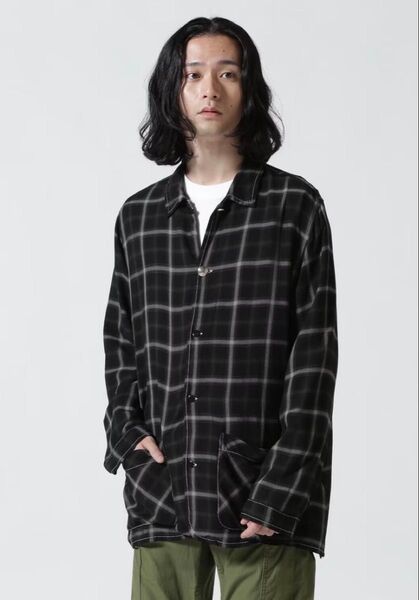REMI RELIEFレミレリーフ B'2nd 別注 レーヨンチェックカバーオールシャツ オンブレー
