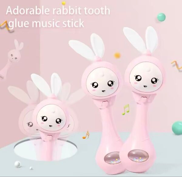 ハンドベル ウサギ耳 リズムスティック 音楽 生後3ヶ月〜