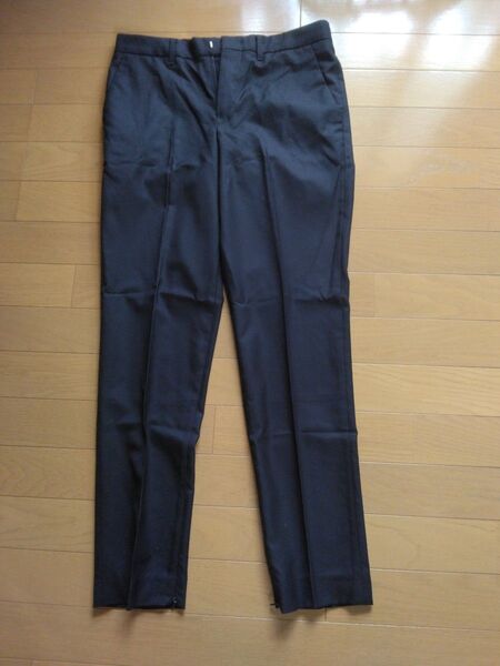 ユニクロ +J ウールスリムパンツ標準丈 カシミヤ混レディース パンツ ネイビー