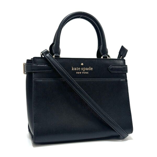 ケイトスペード ステイシー スモール サッチェル 2way ハンドバッグ ショルダーバッグ ブラック レザー Kate spade