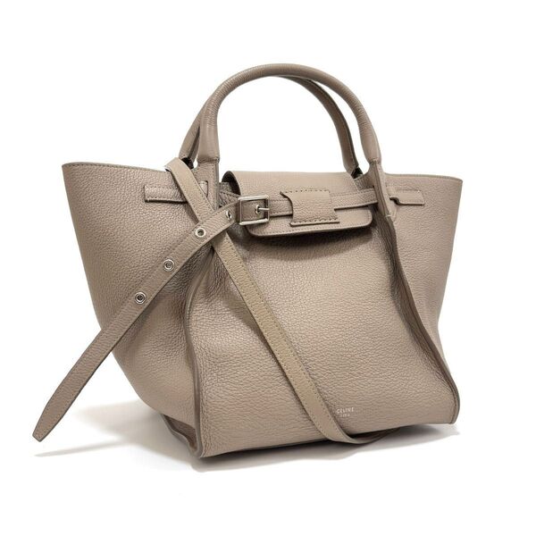 セリーヌ ビッグバッグ スモール ウィズ ロングストラップ ショルダーバッグ ハンドバッグ ベージュ レザー 本革 CELINE