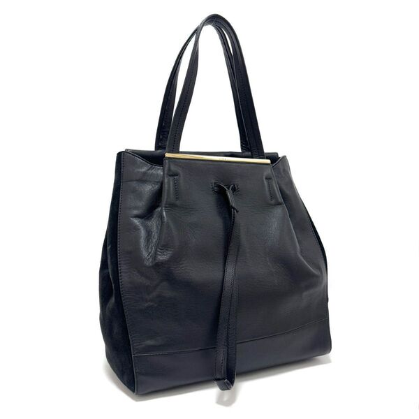 フルラ トートバッグ ハンドバッグ ビジネスバッグ 肩掛け鞄 ブラック 黒 ゴールド レザー スエード A4 FURLA