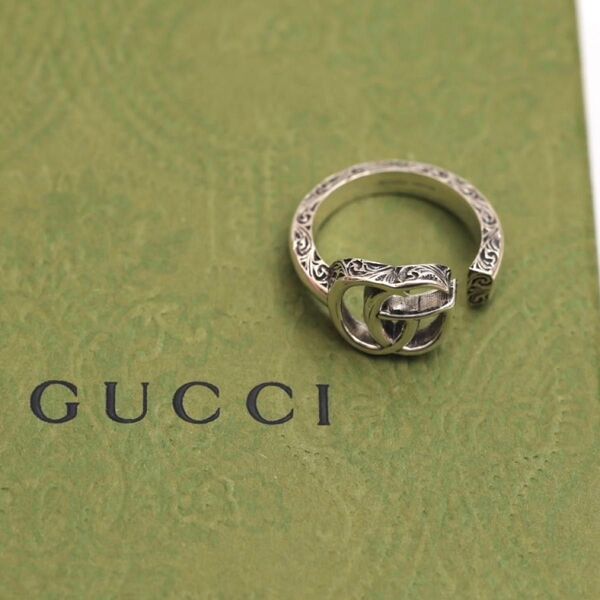 グッチ リング 指輪 GG ダブルG ロゴ シルバー 925 14号 アラベスク アクセサリー GUCCI