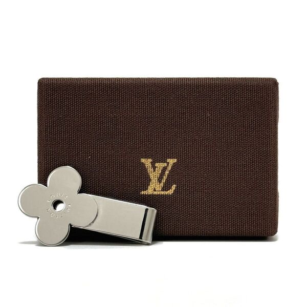ルイヴィトン マネークリップ フラワー 花 シルバー モノグラム お札クリップ 札入れ 極美品 LOUIS VUITTON
