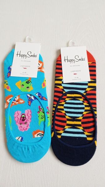 Happy Socks ハッピーソックス メンズショートカバーソックス2枚セットで!サイズ41〜46(26〜cm)