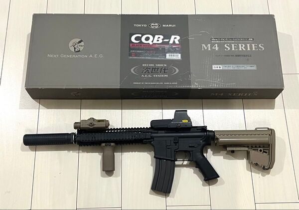 東京マルイ 次世代電動ガン M4A1 CQB-R SOPMOD Mk18 外装カスタム ホロサイト サイレンサー PEQ15