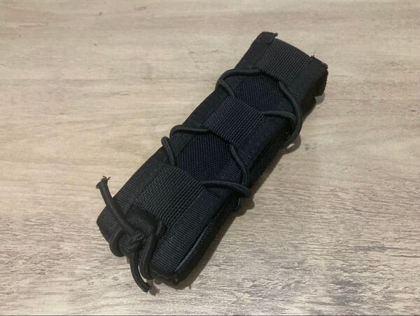 サブマシンガン用オープントップマガジンポーチ HSGI TACOタイプ BK メーカー不明 MOLLE対応 Black 黒 タコ