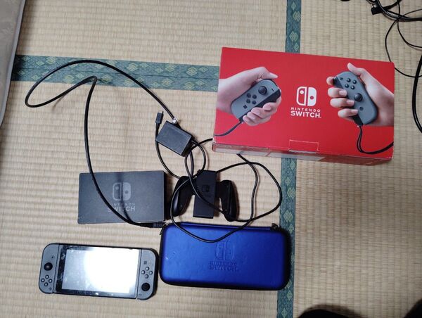 Nintendo Switch グレー 本体セット(初期化済・使用少・箱あり・ケース付き・動作良好)