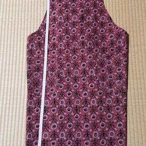 タグ折れ有り【未使用】エスニック 小花柄 エプロン レッド 夏
